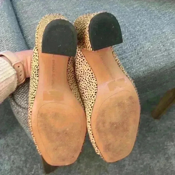 Banana Republic Leopard open toe heels with real calf hair Size 7M - Picture 6 of 7